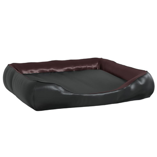 Dog Bed Black and Brown 80x68x23 cm Faux Leather - Giant Lobelia