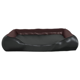 Dog Bed Black and Brown 80x68x23 cm Faux Leather - Giant Lobelia