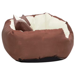 vidaXL Reversible & Washable Dog Cushion Brown and Cream 65x50x20 cm - Giant Lobelia