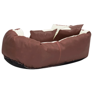 vidaXL Reversible & Washable Dog Cushion Brown and Cream 65x50x20 cm - Giant Lobelia