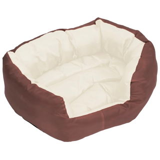 vidaXL Reversible & Washable Dog Cushion Brown and Cream 65x50x20 cm - Giant Lobelia