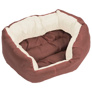 vidaXL Reversible & Washable Dog Cushion Brown and Cream 65x50x20 cm - Giant Lobelia