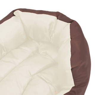 vidaXL Reversible & Washable Dog Cushion Brown and Cream 65x50x20 cm - Giant Lobelia