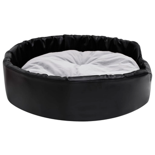 Dog Bed Black and Grey 90x79x20 cm Plush and Faux Leather - Giant Lobelia