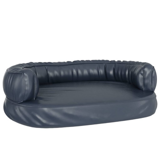 Ergonomic Foam Dog Bed Dark Blue 75x53 cm Faux Leather - Giant Lobelia