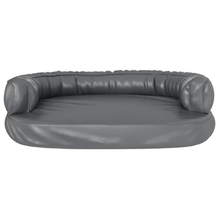 Ergonomic Foam Dog Bed Grey 88x65 cm Faux Leather - Giant Lobelia