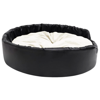 vidaXL Dog Bed Black and Beige 99x89x21 cm Plush and Faux Leather - Giant Lobelia