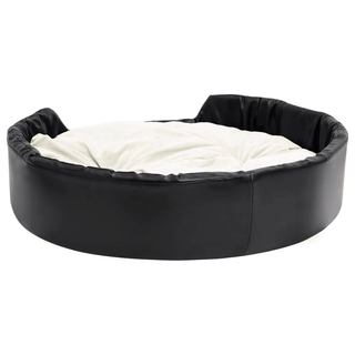 vidaXL Dog Bed Black and Beige 99x89x21 cm Plush and Faux Leather - Giant Lobelia