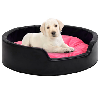 Dog Bed Black and Pink 99x89x21 cm Plush and Faux Leather - Giant Lobelia