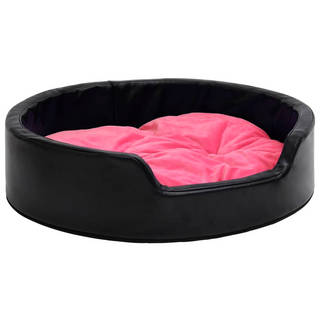 Dog Bed Black and Pink 99x89x21 cm Plush and Faux Leather - Giant Lobelia