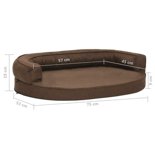 vidaXL Ergonomic Dog Bed Mattress 75x53 cm Linen Look Brown - Giant Lobelia