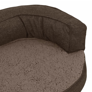 vidaXL Ergonomic Dog Bed Mattress 60x42 cm Linen Look Fleece Brown - Giant Lobelia