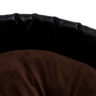 Dog Bed Black and Brown 99x89x21 cm Plush and Faux Leather - Giant Lobelia