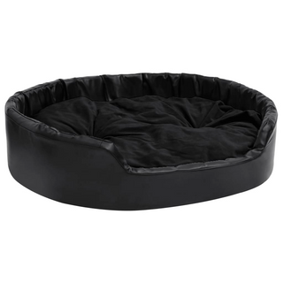 Dog Bed Black 99x89x21 cm Plush and Faux Leather - Giant Lobelia