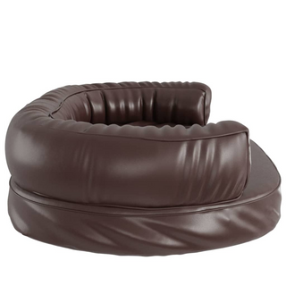 Ergonomic Foam Dog Bed Brown 88x65 cm Faux Leather - Giant Lobelia