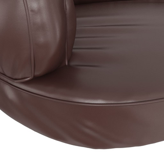 Ergonomic Foam Dog Bed Brown 88x65 cm Faux Leather - Giant Lobelia