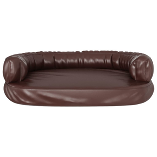 vidaXL Ergonomic Foam Dog Bed Brown 75x53 cm Faux Leather - Giant Lobelia