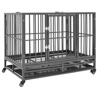 Dog Cage with Wheels Steel 92x62x76 cm - Giant Lobelia