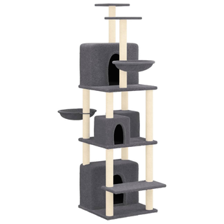 Cat Tree with Sisal Scratching Posts Dark Grey 180 cm - Giant Lobelia