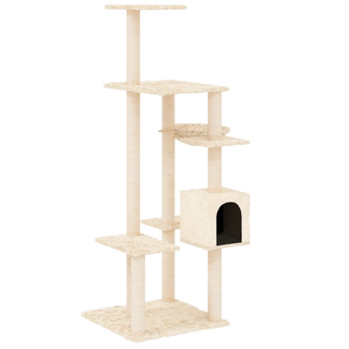 Cat Tree with Sisal Scratching Posts Cream 142 cm - Giant Lobelia