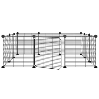 12-Panel Pet Cage with Door Black 35x35 cm Steel - Giant Lobelia