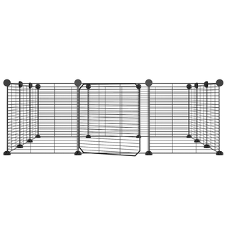 12-Panel Pet Cage with Door Black 35x35 cm Steel - Giant Lobelia