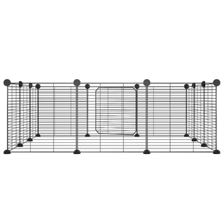 12-Panel Pet Cage with Door Black 35x35 cm Steel - Giant Lobelia