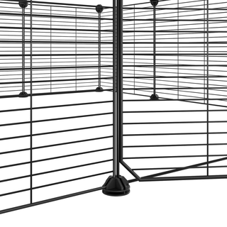 12-Panel Pet Cage with Door Black 35x35 cm Steel - Giant Lobelia