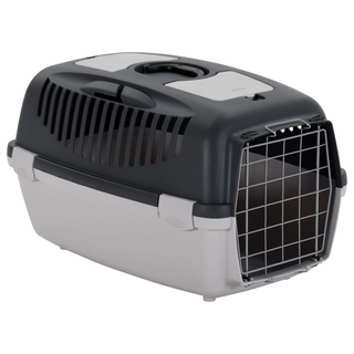 vidaXL Pet Carrier Grey and Black 61x40x38 cm PP - Giant Lobelia