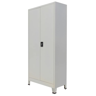 Office Cabinet with 2 Doors Steel 90x40x180cm Grey - Giant Lobelia