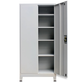 Office Cabinet with 2 Doors Steel 90x40x180cm Grey - Giant Lobelia