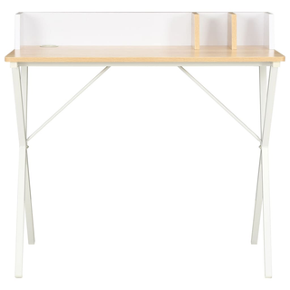 vidaXL Desk White and Natural 80x50x84 cm - Giant Lobelia