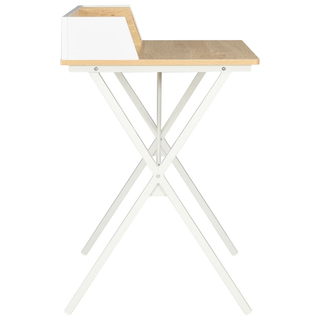 vidaXL Desk White and Natural 80x50x84 cm - Giant Lobelia