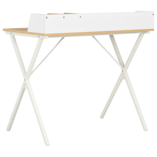 vidaXL Desk White and Natural 80x50x84 cm - Giant Lobelia