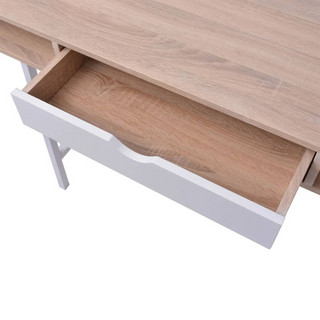 vidaXL Desk with 1 Drawer Oak and White - Giant Lobelia