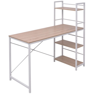 Desk with 4-Tier Bookcase Oak - Giant Lobelia