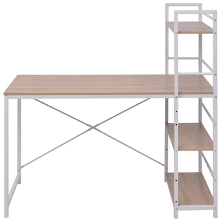 Desk with 4-Tier Bookcase Oak - Giant Lobelia