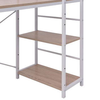 Desk with 4-Tier Bookcase Oak - Giant Lobelia