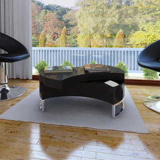 vidaXL Coffee Table Shape-Adjustable High Gloss Black - Giant Lobelia