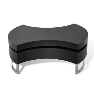 vidaXL Coffee Table Shape-Adjustable High Gloss Black - Giant Lobelia