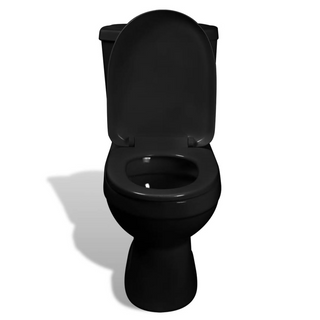 vidaXL Toilet With Cistern Black - Giant Lobelia