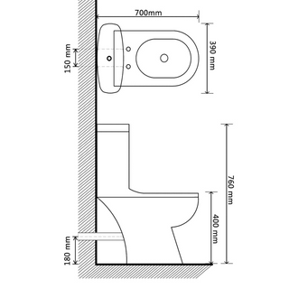 vidaXL Toilet With Cistern Black - Giant Lobelia