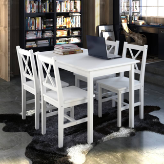 5 Piece Dining Set White - Giant Lobelia