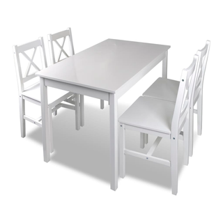 5 Piece Dining Set White - Giant Lobelia