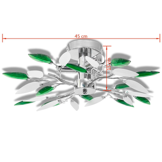 Ceiling Lamp Acrylic Crystal Leaf Arms 3 E14 Bulbs - Giant Lobelia