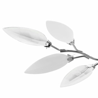 Ceiling Lamp White & Transparent Acrylic Crystal Leaf Arms 3 E14 Bulbs - Giant Lobelia