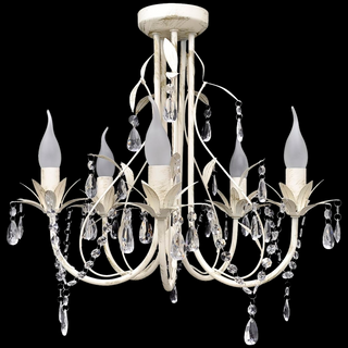 Crystal Pendant Ceiling Lamp Chandelier Elegant 5 Bulb Sockets - Giant Lobelia