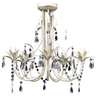 Crystal Pendant Ceiling Lamp Chandelier Elegant 5 Bulb Sockets - Giant Lobelia