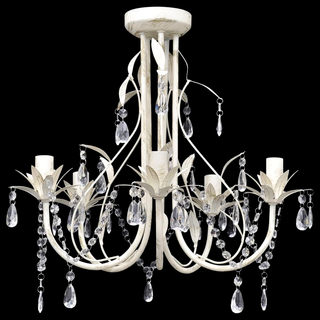 Crystal Pendant Ceiling Lamp Chandelier Elegant 5 Bulb Sockets - Giant Lobelia