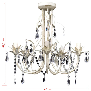 Crystal Pendant Ceiling Lamp Chandelier Elegant 5 Bulb Sockets - Giant Lobelia